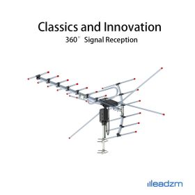 TA-001 360°Rotation UV 45-230MHz/470-860MHz 15-22dB Outdoorn Antenna Black