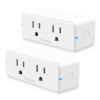 Govee Dual Smart Plug 4 Pack, 15A WiFi Bluetooth Outlet, Work with Alexa and Google Assistant, 2-in-1 Compact Design