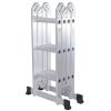 Multi Purpose Joint Folding Ladder Aluminum Telescoping Extension Ladder with Safety Locks Heavy Duty Foldable Step Ladder for Home Construction Roofi