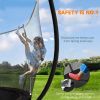 8ft Outdoor Trampoline for Kids with Safety Enclosure Net, Curved Poles and Safety Pad, ASTM Approved, Black