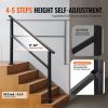 Outdoor Handrails for 4-5 Step Stairs Black Square Tube Easy Install for Senior