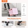 Foldable Cart with Stair Climbing Wheels Collapsible Rolling Crate 65L