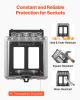 Outdoor Outlet Cover 2-Gang Lockable Weatherproof Electrical Outlet Cover