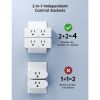 Govee Dual Smart Plug 4 Pack, 15A WiFi Bluetooth Outlet, Work with Alexa and Google Assistant, 2-in-1 Compact Design