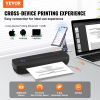 VEVOR Portable Printer - 2600mAh Battery, 203 DPI, Bluetooth Inkless Mobile Printer for A4, A5 & 8.5" x 11" Thermal Paper, Compatible with iOS