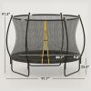 8ft Outdoor Trampoline for Kids with Safety Enclosure Net, Curved Poles and Safety Pad, ASTM Approved, Black