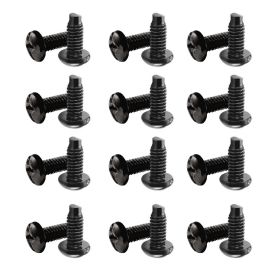 Cmple - Mounting Screws 10-32 x 0.5" Rack, Pan Head Phillips Screw, Pilot Point Screws for Rack Mount Server Shelves, Black Oxide Finish - Bag of 25