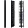 Wavenet – Double‐Sided Vertical Cable Manager - Finger Duct with Cover for 45U or Larger 2‐Post and 4‐Post Racks, 78” Height, Plastic – Black