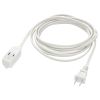 3-Outlet Household Indoor Extension Power Cord - 2 Prong with Protection Outlet Cover - 6 Feet, White