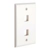 Cmple - 2 Port Keystone Wall Plate Single-Gang Wall Plate with Standard Size Ethernet Wall Plate Keystone Jack Insert - White