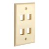 Cmple - 4 Port Keystone Wall Plate Single-Gang Wall Plate with Standard Size Ethernet Wall Plate Keystone Jack Insert - Ivory