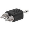 3.5mm Mono Plug to 2xRCA Plug Adapter - Straight