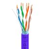 Purple Cat5e Shielded Ethernet Cable 1000ft | Bare Copper | Riser CMR