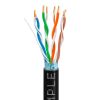 Black Cat5e Shielded Ethernet Cable 1000ft | Bare Copper | Riser CMR