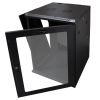 Wavenet - 15U Server Wall Mount Cabinet, 24-inch Depth, Swing-Out Network Enclosure with Locking Tempered Glass Door - Black