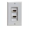 CMPLE HDMI Wall Plate Dual-Port White Wall Plate 4” Rear Extension Cable, 2-Port HDMI Insert (4K UHD, ARC, and Ethernet Pass-Thru Support)