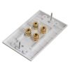 Cmple - Speaker Wall Plate (Banana Plug Wall Plate) Speaker Wire Wallplate for 2 Speakers - White Decora Style