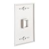 Cmple - 1 Port Keystone Wall Plate Single-Gang Wall Plate with Standard Size Ethernet Wall Plate Keystone Jack Insert - White