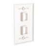 Cmple - 2 Port Keystone Wall Plate Single-Gang Wall Plate with Standard Size Ethernet Wall Plate Keystone Jack Insert - White