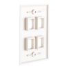 Cmple - 4 Port Keystone Wall Plate Single-Gang Wall Plate with Standard Size Ethernet Wall Plate Keystone Jack Insert - White