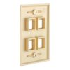 Cmple - 4 Port Keystone Wall Plate Single-Gang Wall Plate with Standard Size Ethernet Wall Plate Keystone Jack Insert - Ivory
