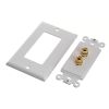 Cmple - Speaker Wall Plate (Banana Plug Wall Plate/Speaker Wire Wall Plate) for 1 Speaker - White Decora Style
