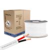 Speaker Wire 250ft 12AWG 2C White | In-Wall | CL2 Speaker Cable