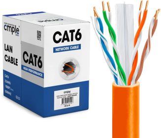 1000ft Cat 6 Riser Ethernet Cable Orange | Unshielded | CMR, 23AWG, UTP