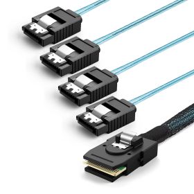 Cmple - Internal Mini SAS to SATA Cable, SFF-8087 Host to 4X SATA Target Cable Compatible with Raid Controller Hard Drive - 3.3 Feet / 1m