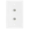 Dual Coaxial F-Connector Wall Plates for Cable TV, Satellite