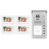 Intercom System for Apartment | 4 Apartment Video Doorbell | 2 Wire Buzzer System, 4 Monitors 4.3" - DK43341S/ID