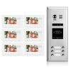 Intercom System for Apartment | 6 Apartment Video Doorbell | 2 Wire Buzzer System, 6 Monitors 4.3" - DK43361S/ID