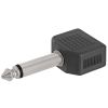 6.35mm Mono Plug to 2x3.5mm Stereo Jack Adapter