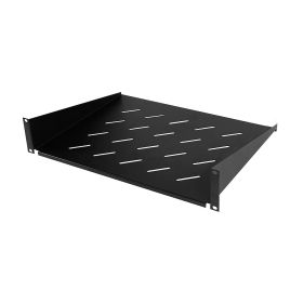 Cmple – 2U Vented Rack Mount Shelf – 14" Deep Fixed Cantilever Tray, for 19" Server Network Equipment Rack & Cabinet, Steel – Black