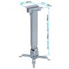 Cmple - Universal Adjustable Projector Ceiling Mount, Projector Bracket with Extendable Length for LCD/DLP Projectors - Max 44lbs (Silver)