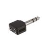 6.35mm Stereo Plug to 2x3.5mm Mono Jack Adapter