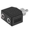 RCA Plug to 2x3.5mm Mono Jack Adapter