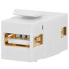 Keystone Jack - USB 2.0 A Female to A Female Coupler Flush Type - White