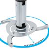 Cmple - Universal Adjustable Ceiling Projector Mount, 360 Degree Swivel Rotatable Projector Bracket - Max 22lbs (Silver)
