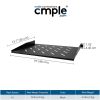 Cmple – 1U Vented Rack Mount Shelf – 14" Deep Fixed Cantilever Tray, for 19" Server Network Equipment Rack & Cabinet, Steel – Black