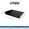 Cmple – 2U Vented Rack Mount Shelf – 14" Deep Fixed Cantilever Tray, for 19" Server Network Equipment Rack & Cabinet, Steel – Black