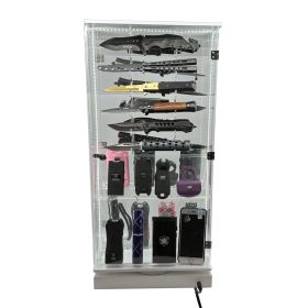 Streetwise 2 Sided Rotating LED Display with 12 Standard Knives and 16 Stun Guns (style: Display Only)