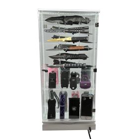 Streetwise 2 Sided Rotating LED Display with 12 Standard Knives and 16 Stun Guns (style: Display Only)