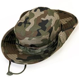 Military Wide Brim Boonie Bucket Hat (Color: Army Green|Army Green Camo|Black|Khaki|Light Khaki|Light Khaki Camo|Navy)